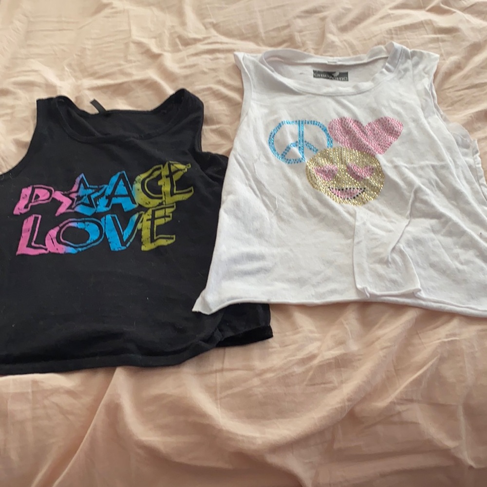 Denny’s fashion Kids tanks. Emoji, love